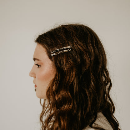 Isla Hair Clips - Black Coffee/Milky Swirl