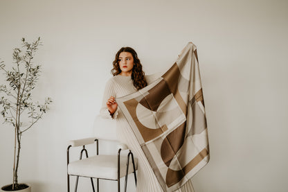 Melba Brandy Cream Scarf - 89x89cm Silk Twill - Limited Edition (NZ)