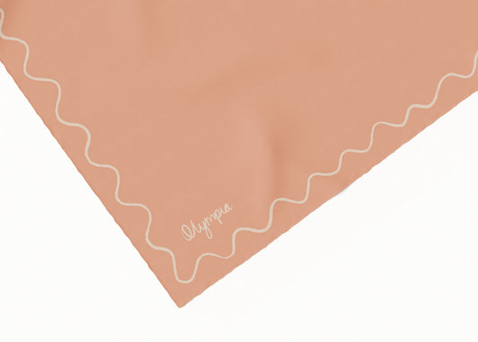 Emilia Dusty Apricot Silk Cotton Scarf - 54x54cm