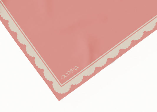 Florence Dusty Coral Silk Cotton Scarf - 54x54cm