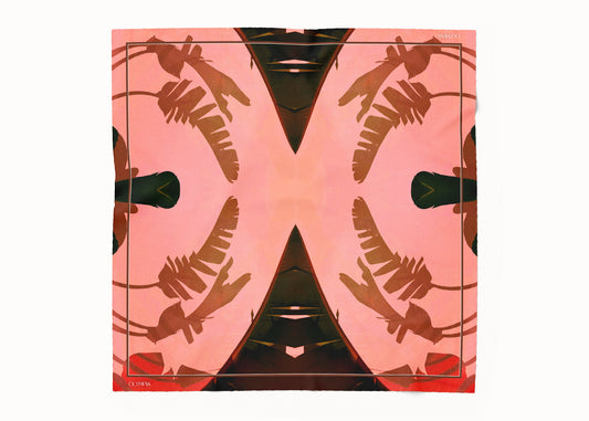 Frida Sunset Glow Scarf - 89x89cm Silk Twill
