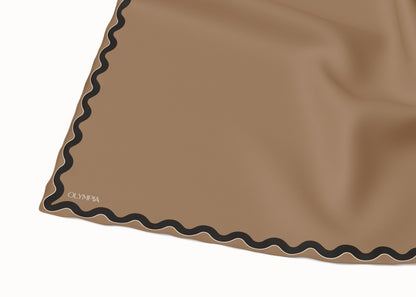 Sophie Antique Gold/Graphite Scarf - 89x89cm Silk Twill - Imperfect