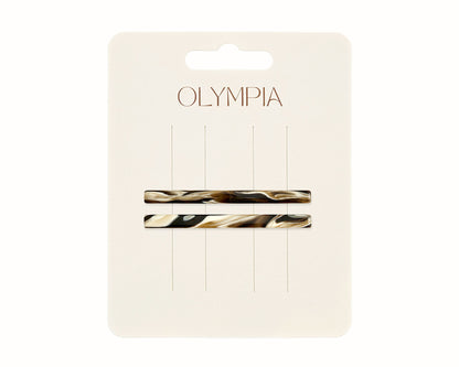 Isla Hair Clips - Black Coffee/Milky Swirl