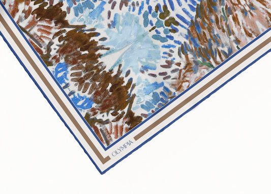 Elodie Blue Lagoon Scarf (Limited Edition) - 89x89cm Silk Twill