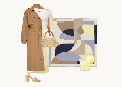 Melba Limoncello Spritz Silk Scarf - 89x89cm - Limited Edition (NZ)