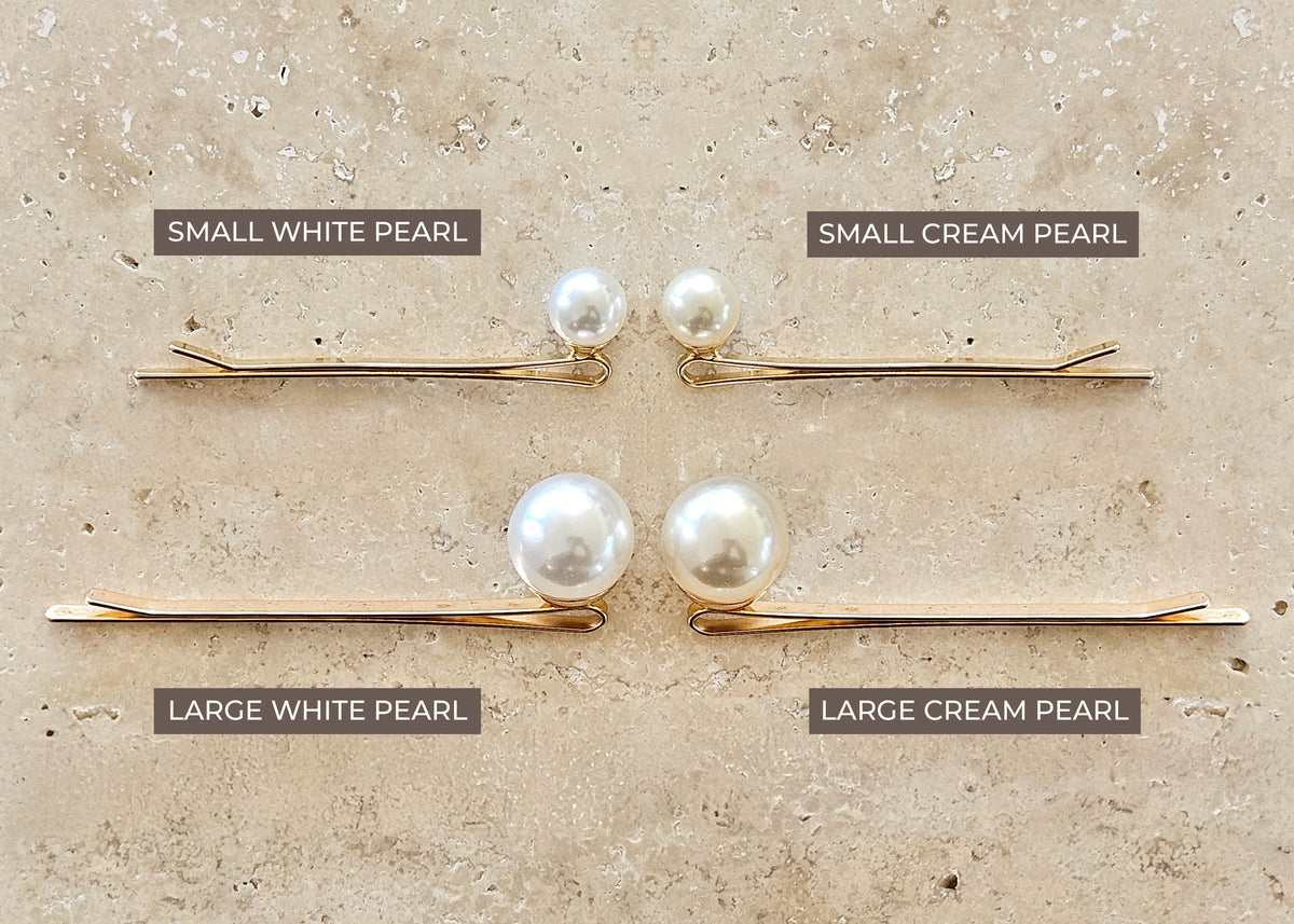 Orla Pearl Hair Clips - Medium White - Seconds