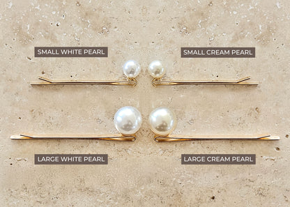 Orla Pearl Hair Clips - Medium White - Seconds