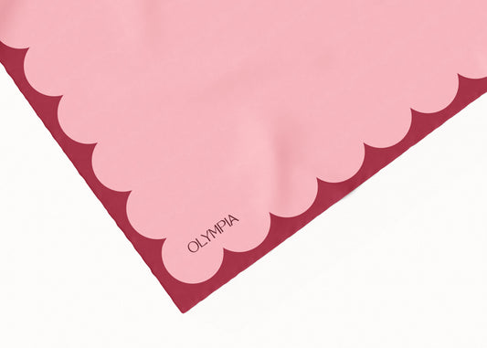 Greer Raspberry Glacé Silk Cotton Scarf - 64x64cm