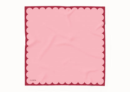 Greer Raspberry Glacé Silk Cotton Scarf - 64x64cm