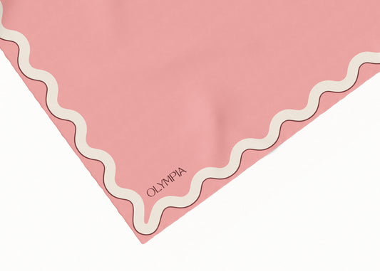 Sophie Peach Bloom Silk Cotton Scarf - 64x64cm