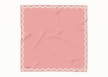 Sophie Peach Bloom Silk Cotton Scarf - 64x64cm