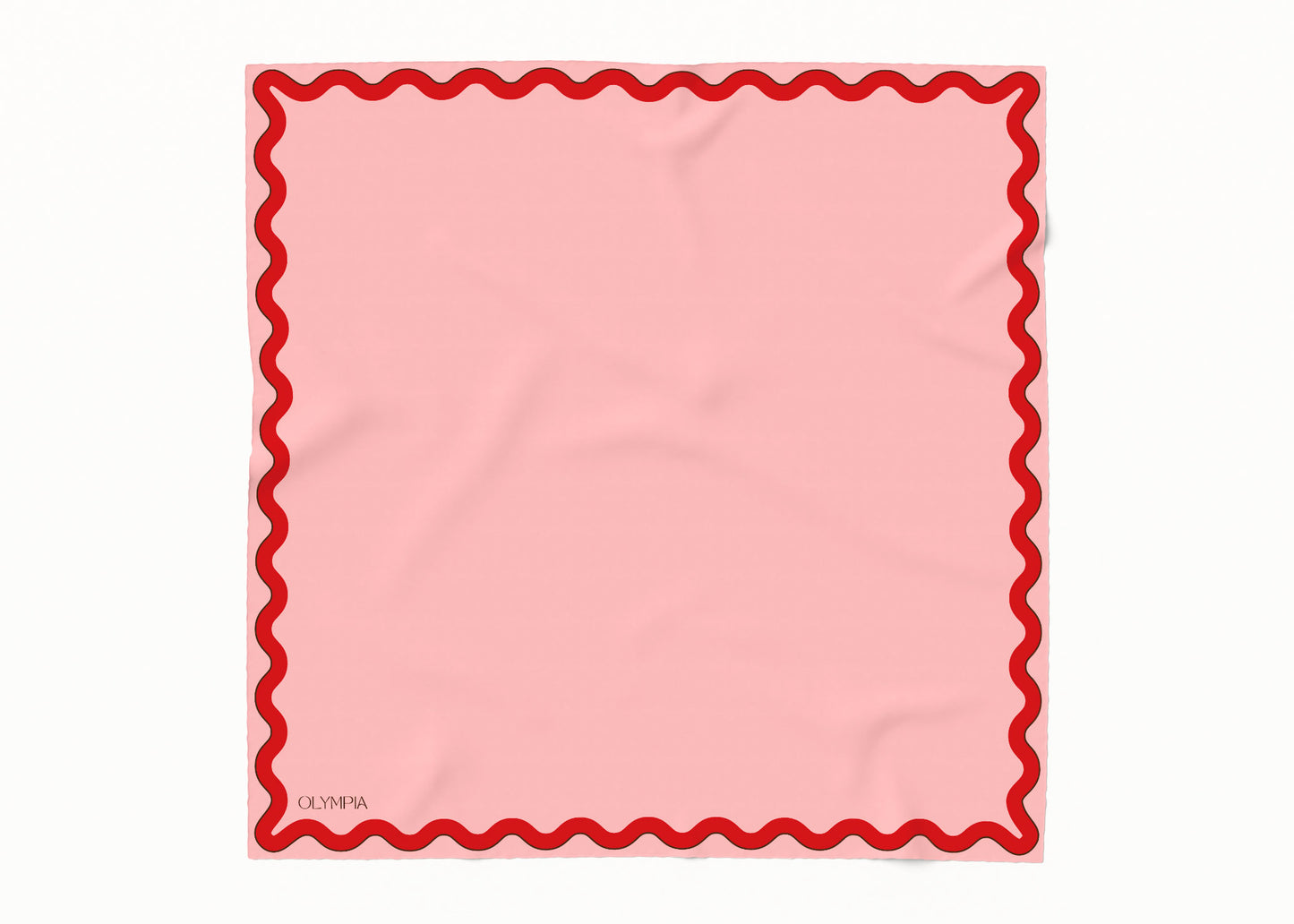 Sophie Macaron/Cherry Silk Cotton Scarf - 54x54cm