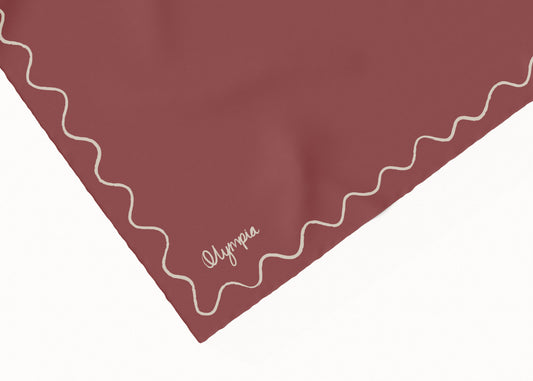 Emilia Ruby Rose Silk Cotton Scarf - 54x54cm