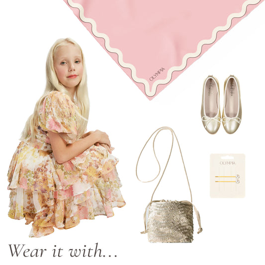 Sophie Camellia Silk Cotton Scarf - 64x64cm