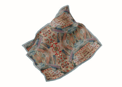Sabine Azur Scarf (Limited Edition) - 89x89cm Silk Twill