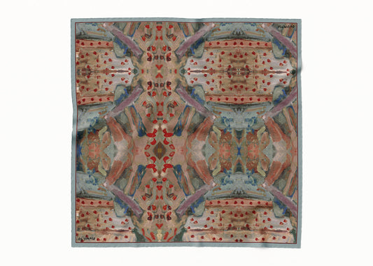 Sabine Azur Scarf (Limited Edition) - 89x89cm Silk Twill