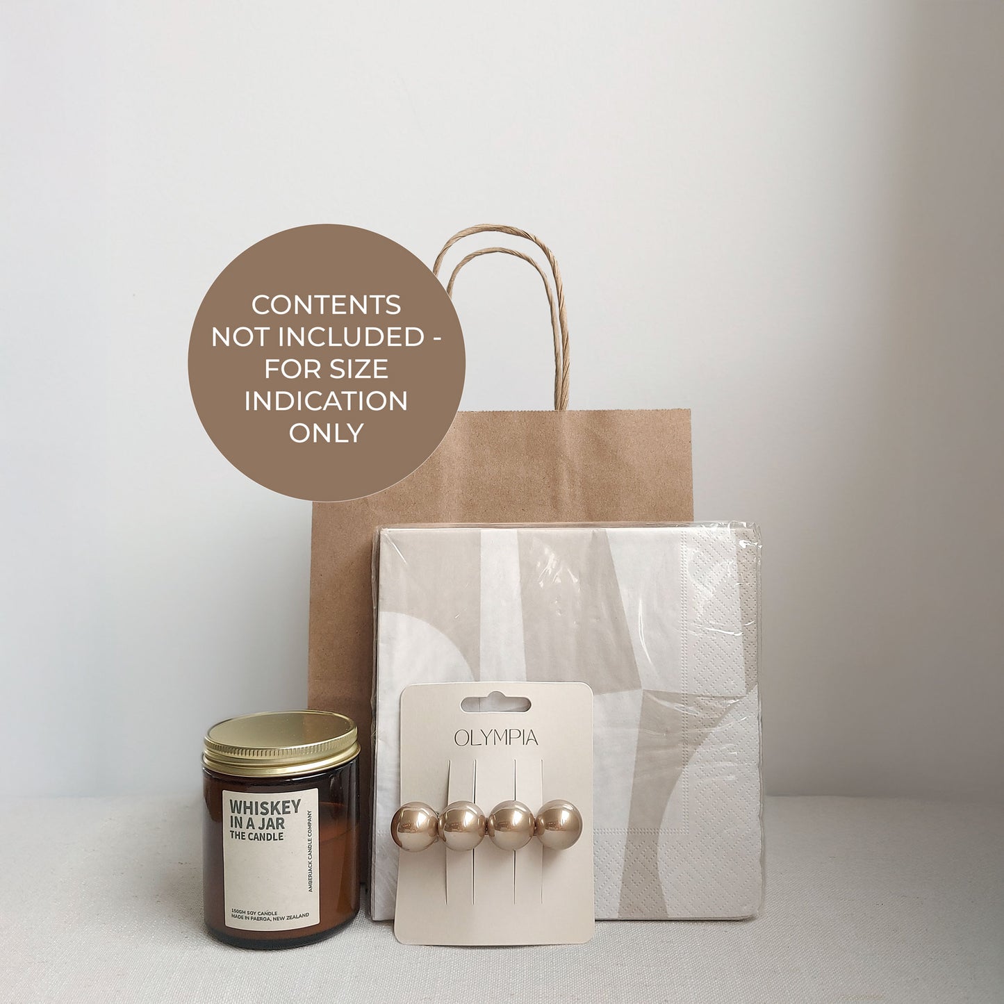 Small Gift Bags, Natural Kraft Colour - Set/5