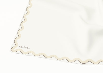 Sophie Meringue Crush Silk Cotton Scarf - 64x64cm