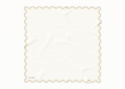 Sophie Meringue Crush Silk Cotton Scarf - 64x64cm