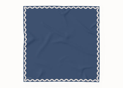 Sophie Washed Denim Scarf - 89x89cm Silk Twill