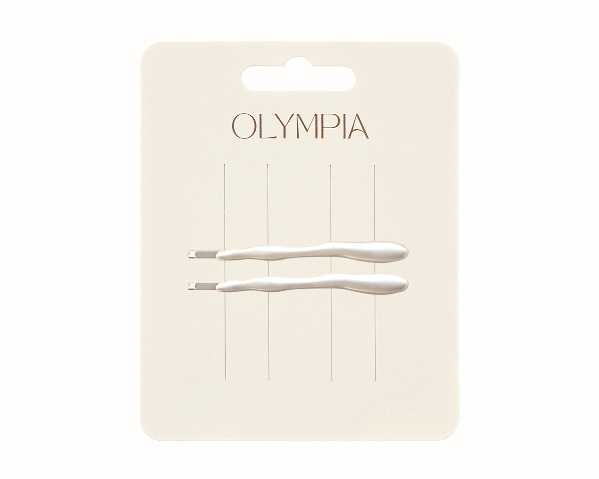 Zola Hair Clips - White Silver