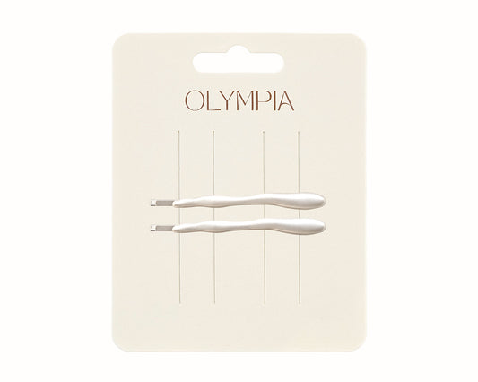 Zola Hair Clips - White Silver